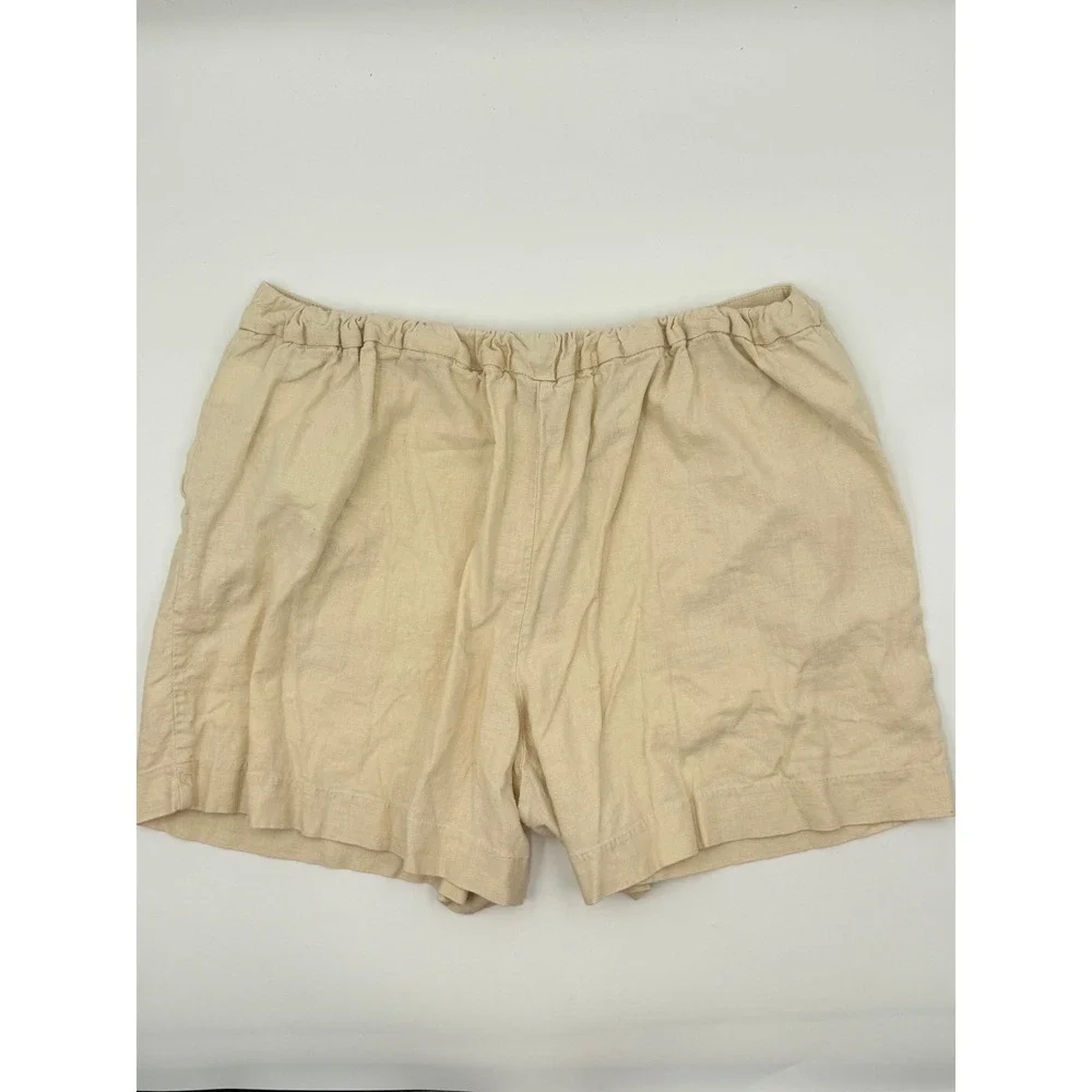 J Crew Womens Linen‎ Pleated Casual Shorts Cleangirl aesthetic Neutral